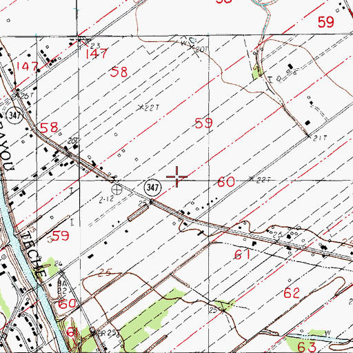 Topographic Map of Castille Field, LA