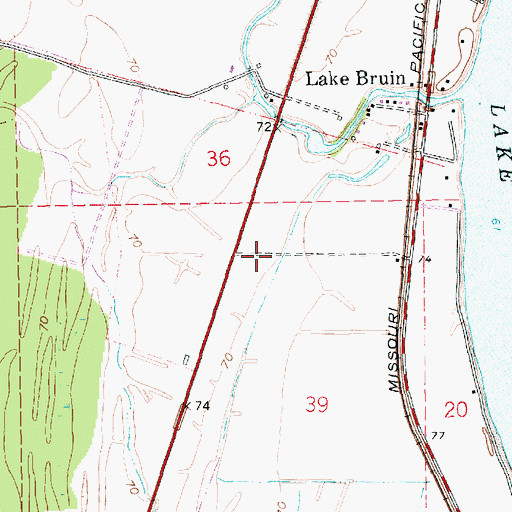 Topographic Map of Tensas Flying Service, LA