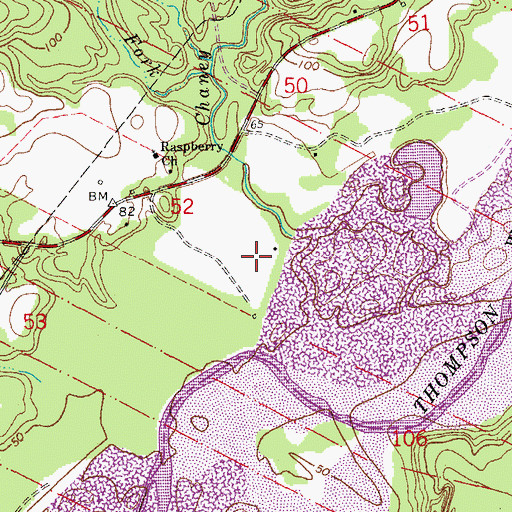 Topographic Map of Nauga Field, LA