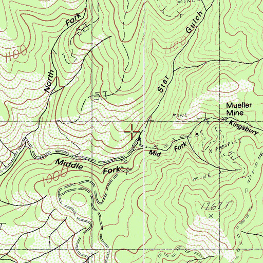 Topographic Map of Star Gulch, CA