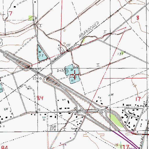 Topographic Map of Richard's Airport, LA