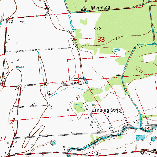 Topographic Map of Tim Bullard Memorial Airport, LA
