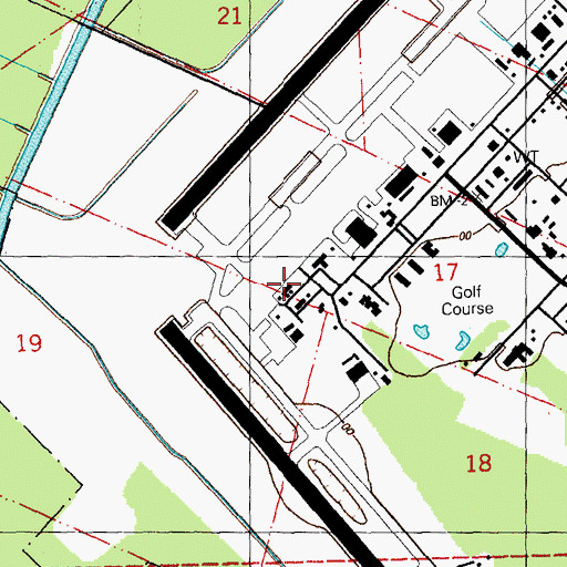 Topographic Map of New Orleans Naval Air Station Joint Reserve Base/Alvin Callender Field, LA
