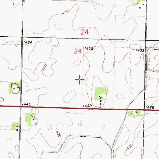 Topographic Map of Nauerth Land Ranch Airport, MN