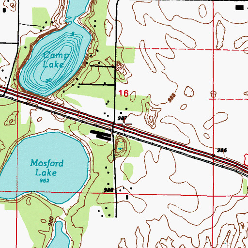 Topographic Map of Miller Airport, MN