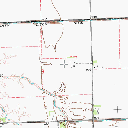 Topographic Map of Blue Sky Airport, MN