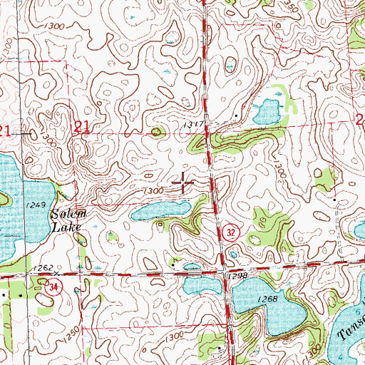 Topographic Map of Coot Landing, MN
