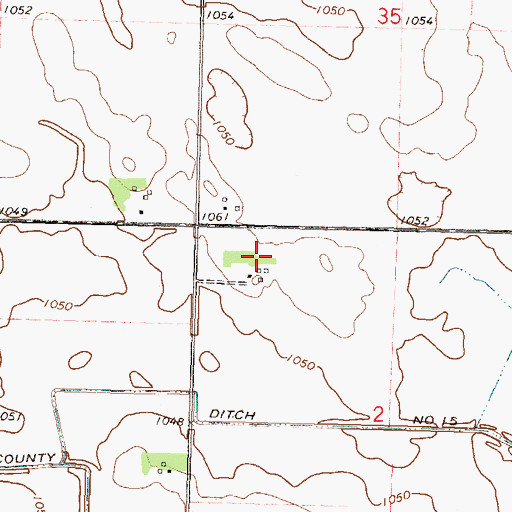 Topographic Map of Howard's Airport, MN