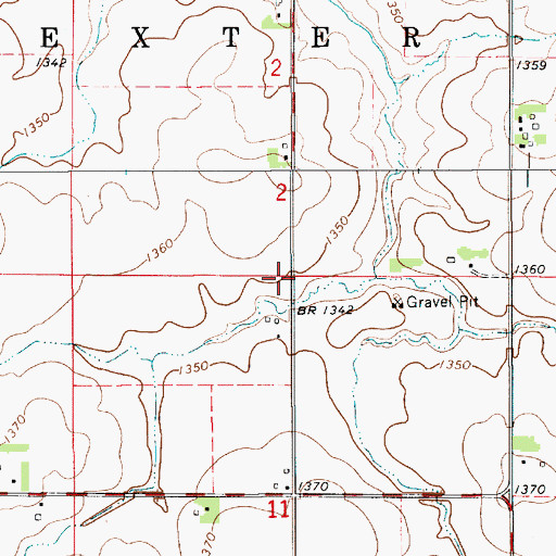 Topographic Map of Petes Airport, MN
