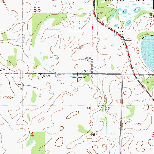 Topographic Map of Fox Field, MN
