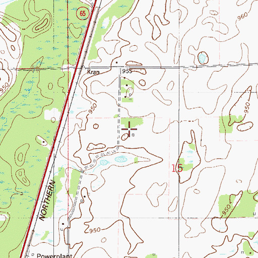 Topographic Map of Troll Farm Airport, MN