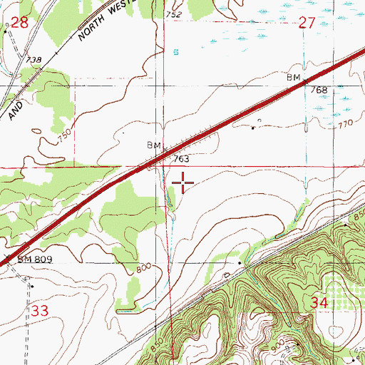 Topographic Map of Merill L Harris Field, MN