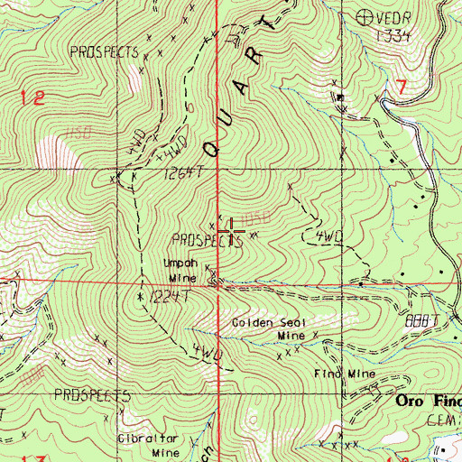 Topographic Map of Star Mine, CA
