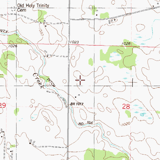 Topographic Map of Serenity Airport (historical), MN
