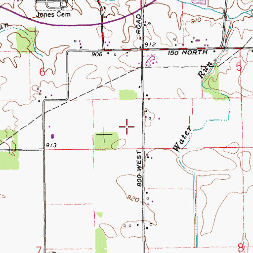 Topographic Map of Diamond P Field, IN