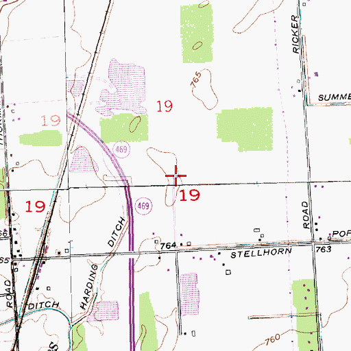 Topographic Map of Turkey Run Airport, IN