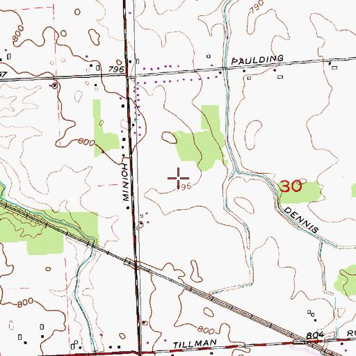 Topographic Map of Reichhart Airport (historical), IN