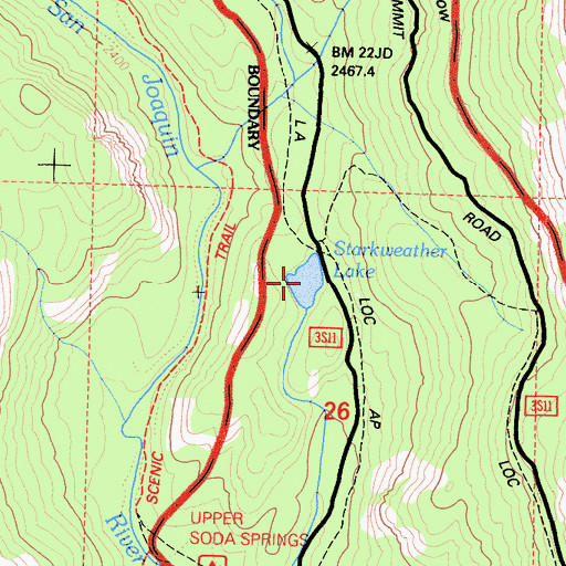Topographic Map of Starkweather Lake, CA