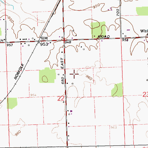 Topographic Map of Finney's Airpark, IN