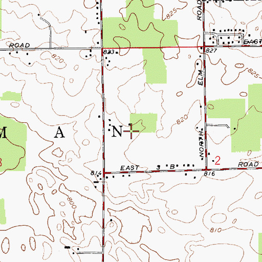 Topographic Map of Unsicker Airport, IN