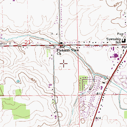 Topographic Map of Kropf Airport (historical), IN