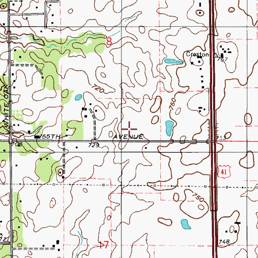 Topographic Map of Sutton's Field, IN