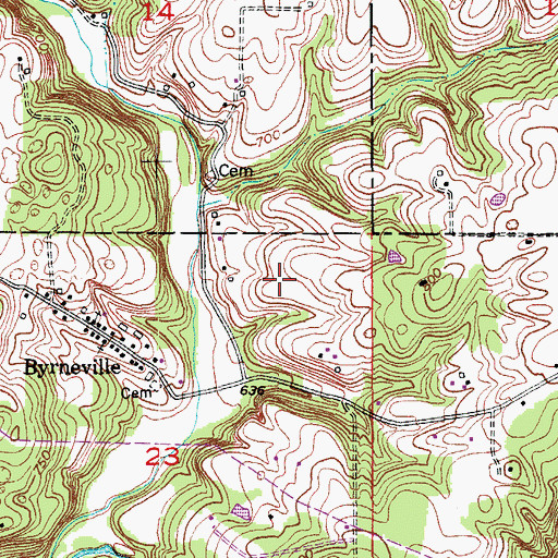 Topographic Map of Byrne Field, IN