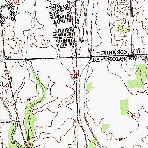 Topographic Map of Himsel Army Airfield, IN