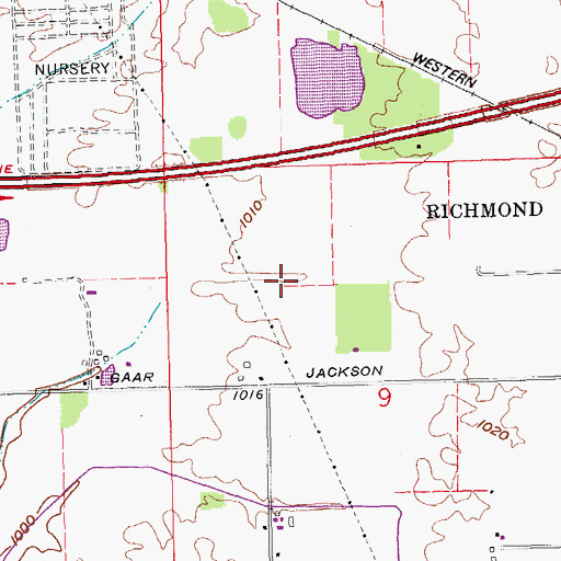 Topographic Map of Pentecost Airport (historical), IN