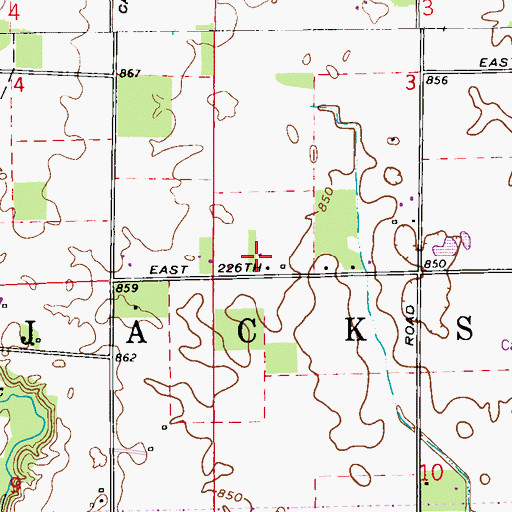 Topographic Map of Mc Gill Airport, IN