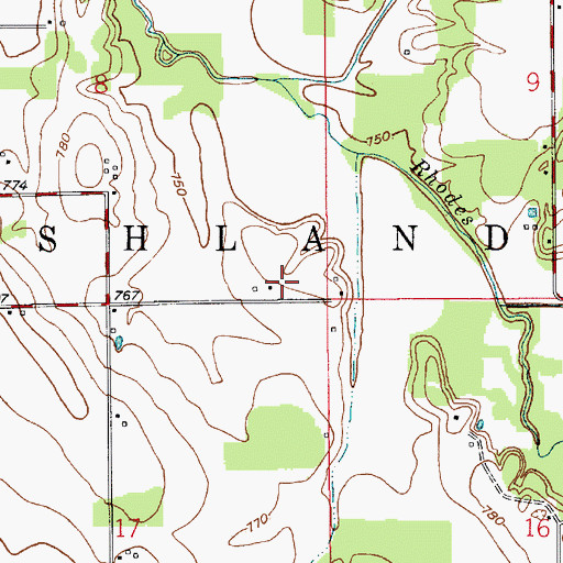 Topographic Map of Shearer Airport, IN