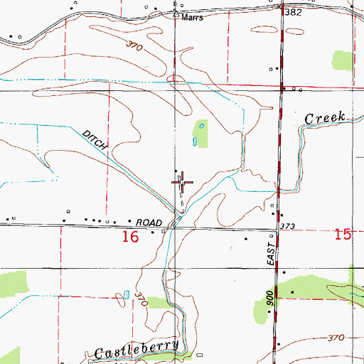 Topographic Map of Lewis Airport, IN