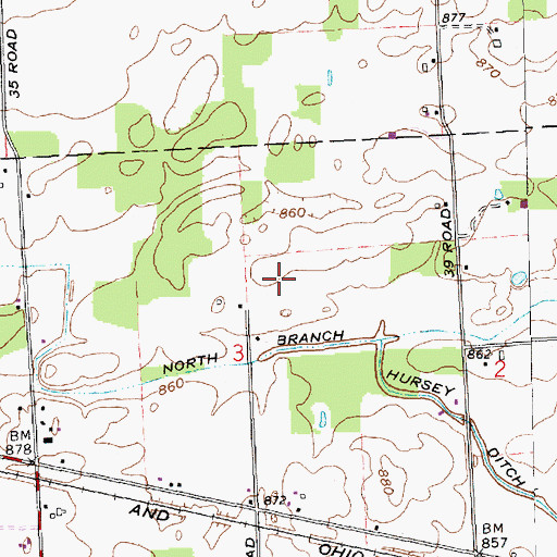 Topographic Map of Mooney Field, IN