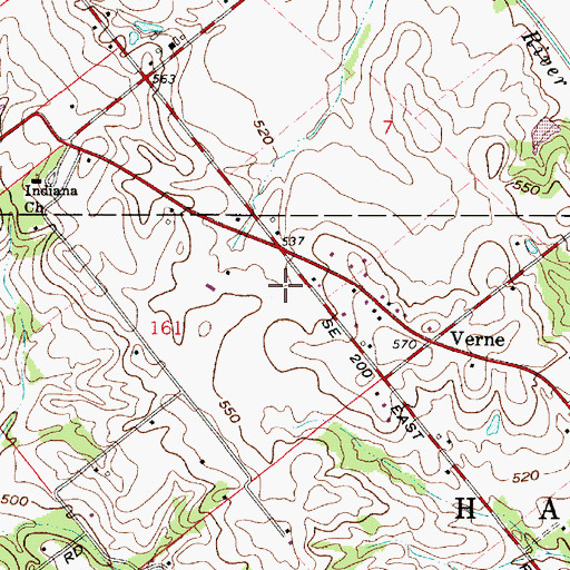 Topographic Map of Marchino Field, IN
