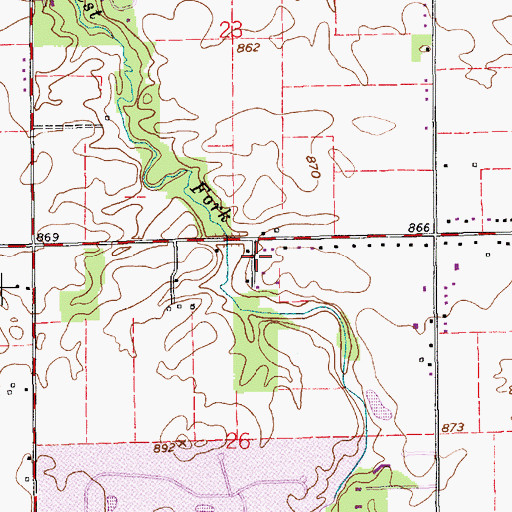 Topographic Map of Indian Hills Flying Field, IN