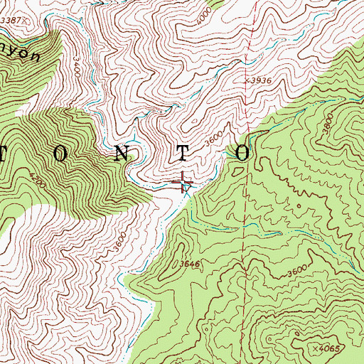Topographic Map of Bronson Canyon, AZ
