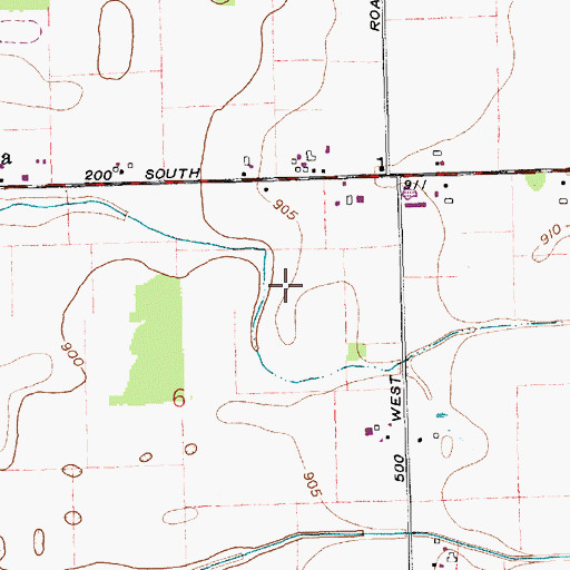 Topographic Map of Yoder Airport (historical), IN