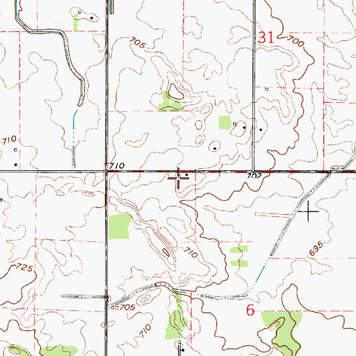 Topographic Map of Tatertown Airport, IN