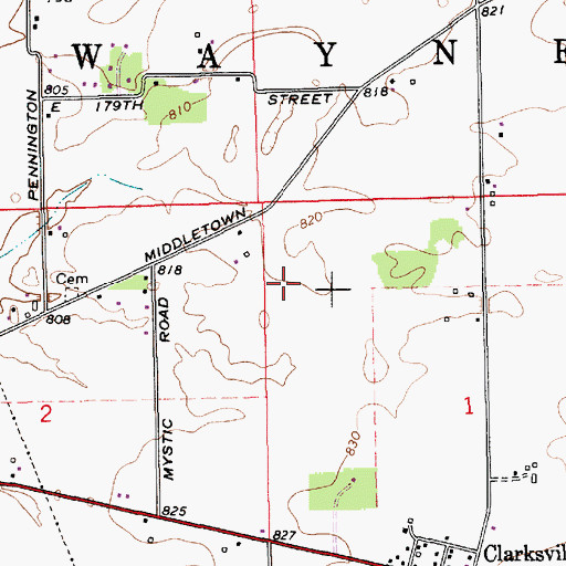 Topographic Map of Galloway Airport, IN