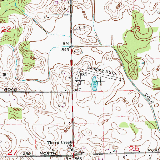 Topographic Map of Wigent Airport, IN