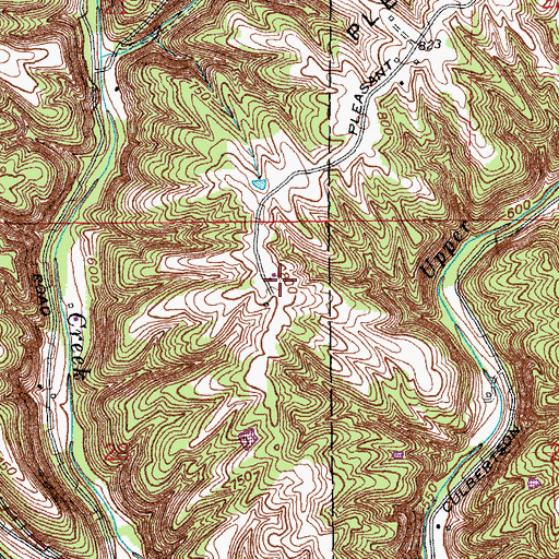 Topographic Map of Roberts Airport, IN