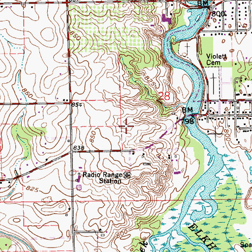 Topographic Map of Brown Airport (historical), IN