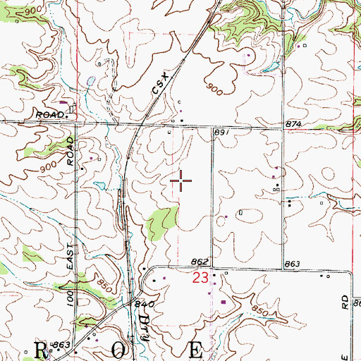 Topographic Map of Hampton Field, IN