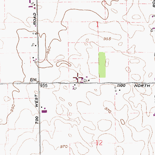Topographic Map of Miller Field, IN