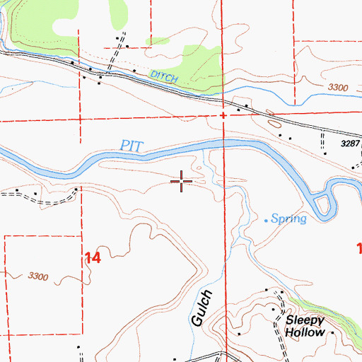Topographic Map of Starvation Gulch, CA