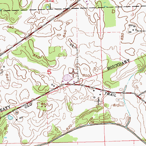 Topographic Map of Terry's Airport, IN