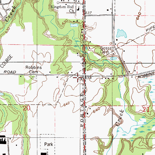 Topographic Map of Flying M Airport, IN