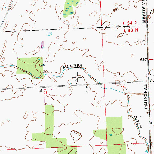 Topographic Map of Keener Field Airport (historical), IN