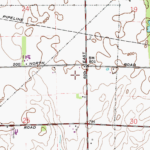 Topographic Map of Cummings Field, IN