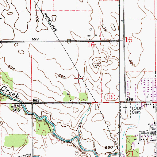 Topographic Map of Shultz /Private Airport, IN